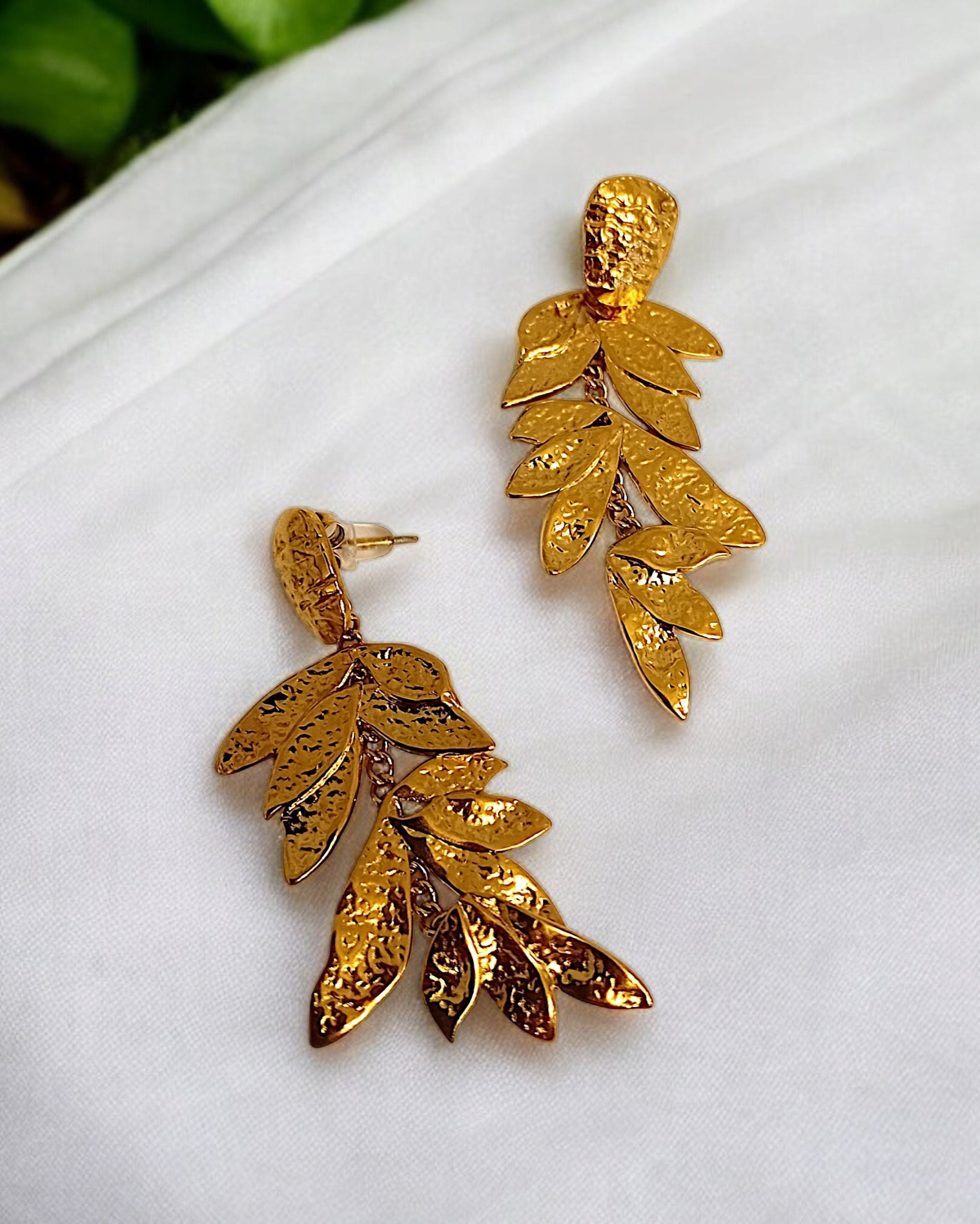 boucles d'oreilles feuilles