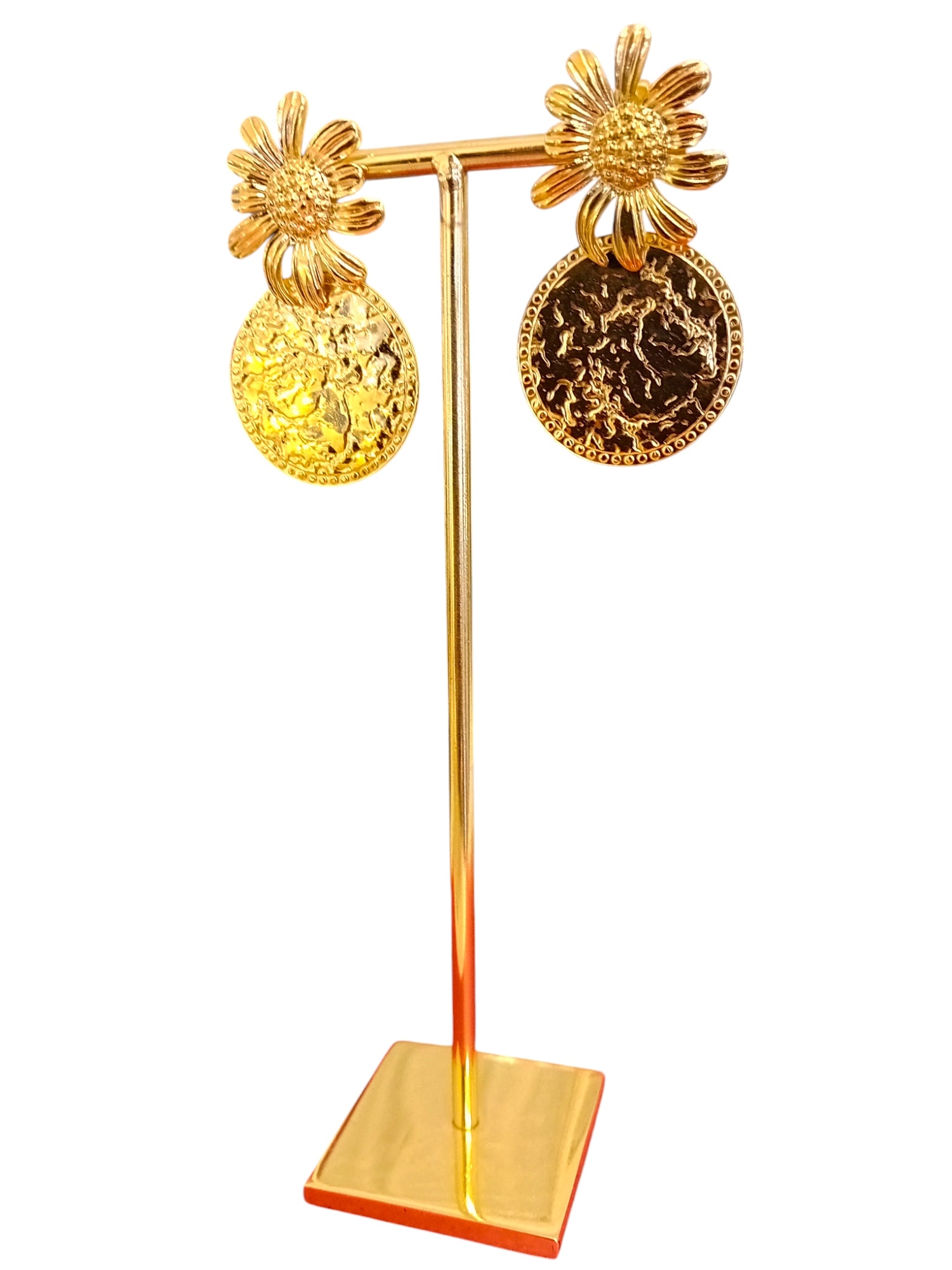 Boucles d’oreilles « Soleil Doré » en acier inoxydable