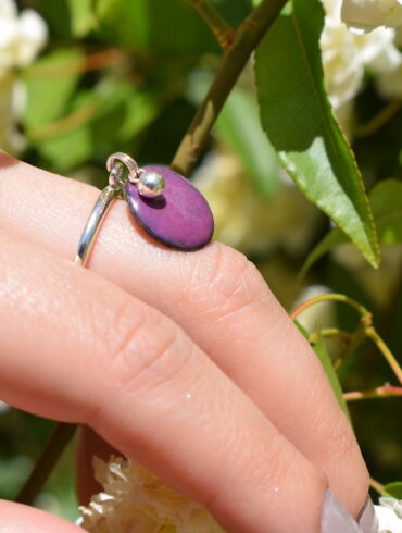 Bague "Pampille Perlée" Pourpre  * Sur Commande *