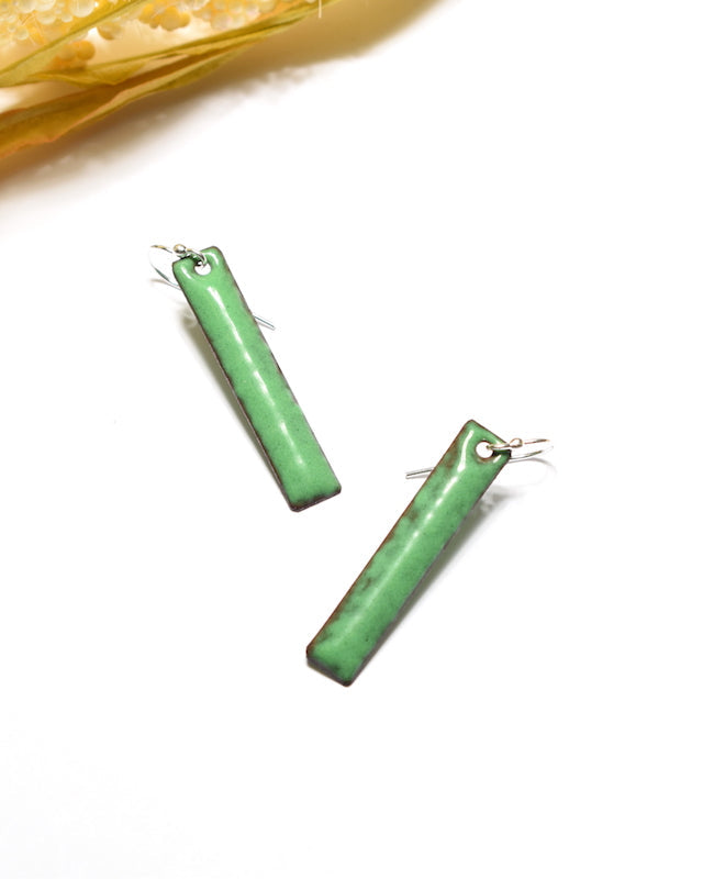 Boucles d'oreilles rectangles vertes