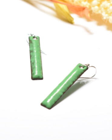Boucles d'oreilles rectangles vertes