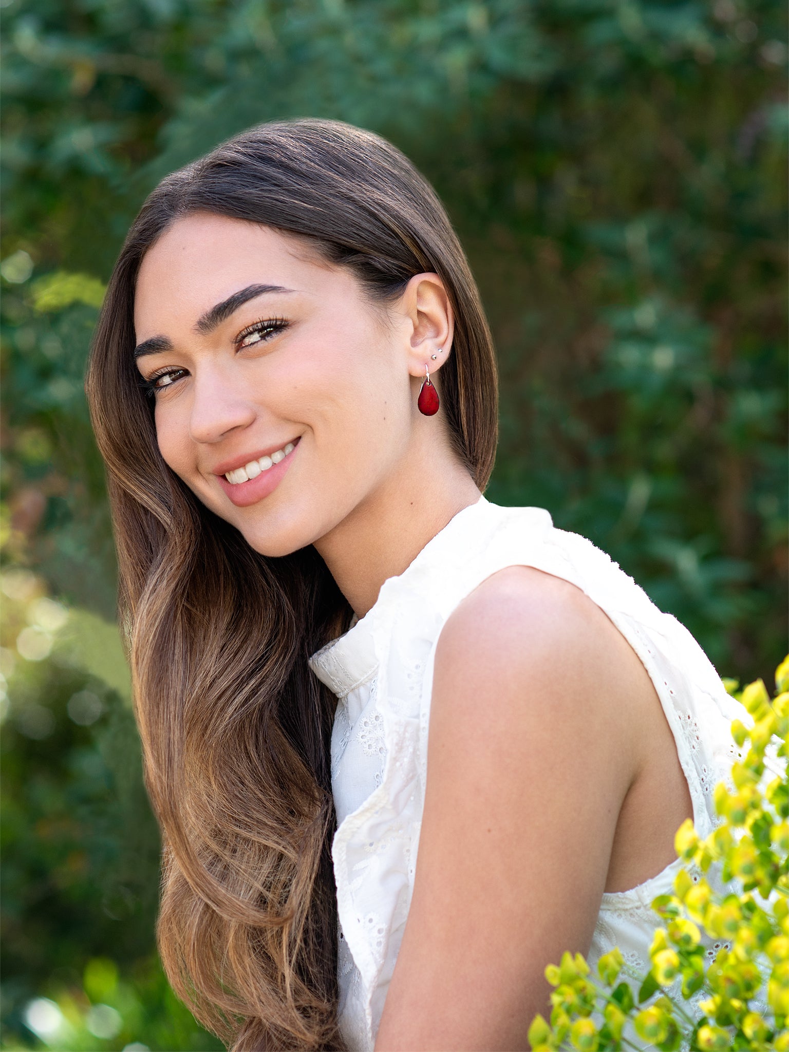 Boucles d’oreilles Petites Gouttes – Rouge Bordeaux