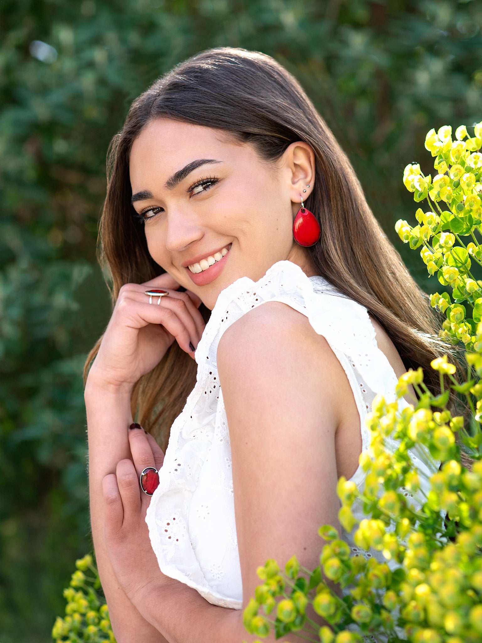 Boucles d’oreilles grandes gouttes rouges – Émaux