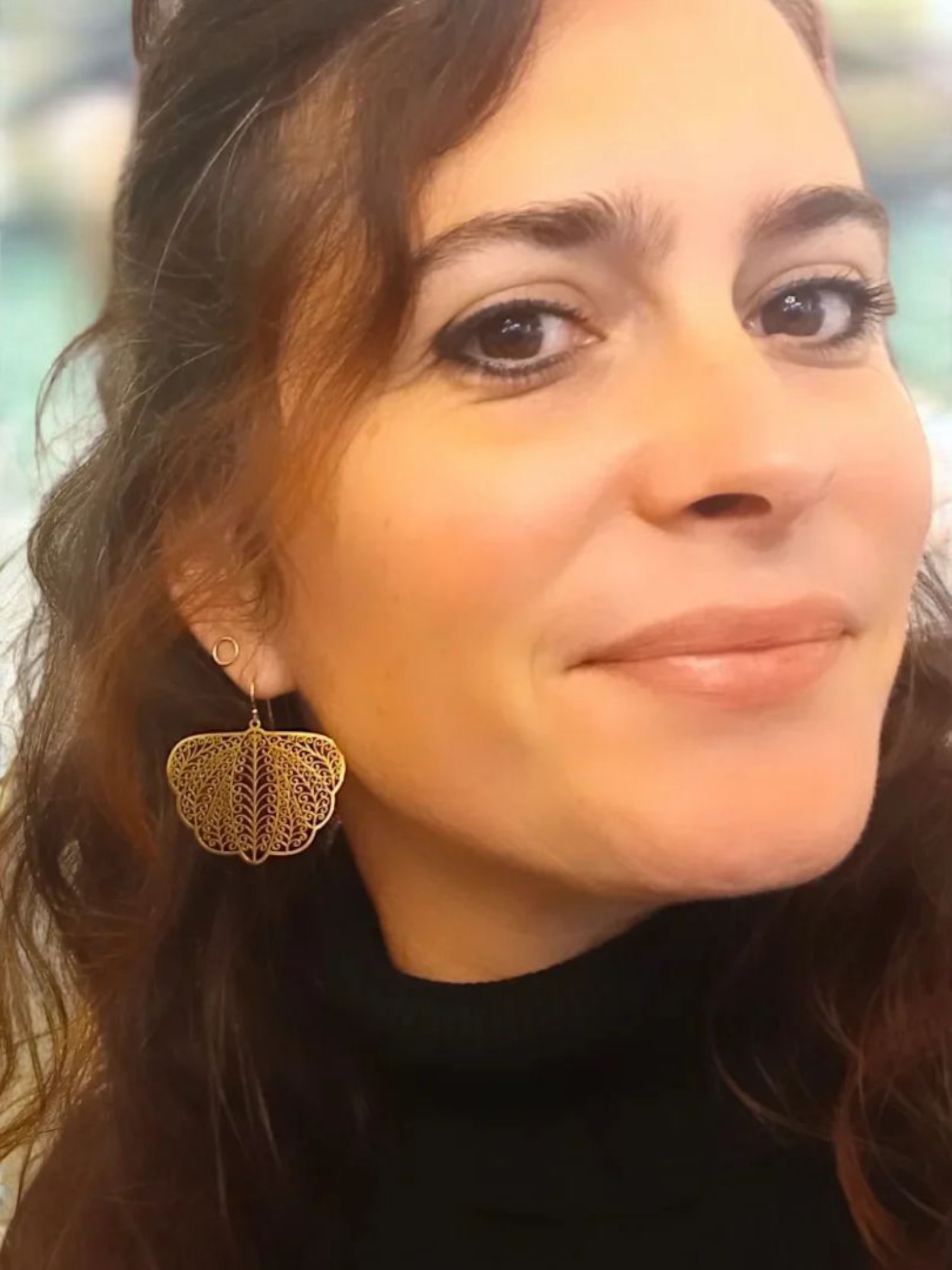 Boucles d’oreilles « Filora" Ailes d’Or en acier inoxydable