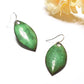 Boucles d’oreilles feuilles vertes - Émaux d’art sur métal