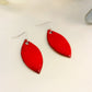 Boucles d’oreilles feuilles rouges – Émaux d’art sur métal