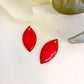 Boucles d’oreilles feuilles rouges – Émaux d’art sur métal