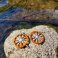 Boucles d'oreilles Orange Sanguine en Émail sur Cuivre – Bijou artisanal