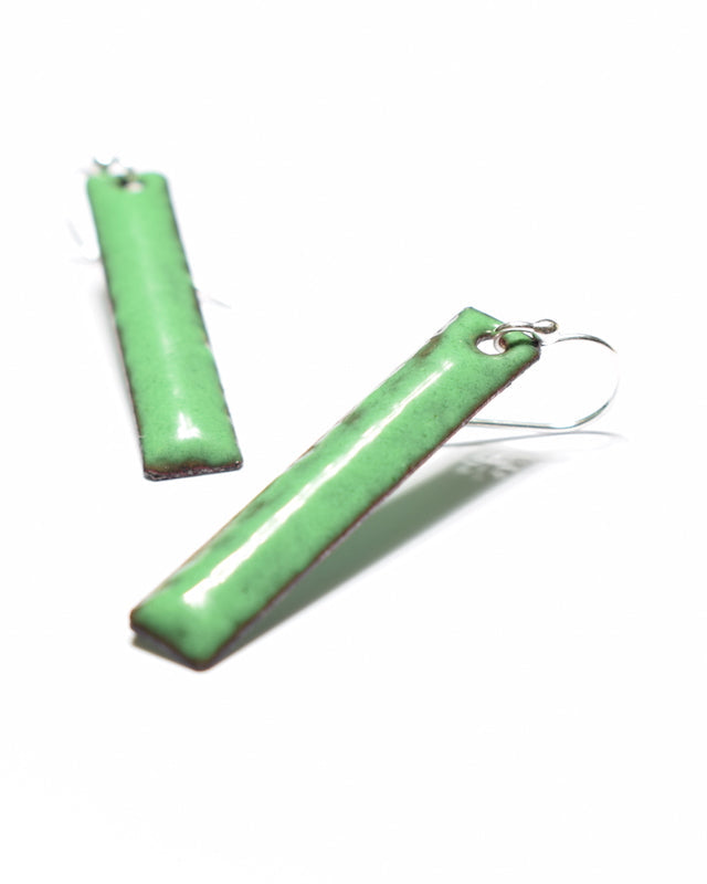 Boucles d'oreilles rectangles vertes