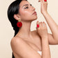 Boucles “Garden Party” – Élégance florale en rouge émaillé