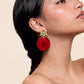 Boucles “Garden Party” – Élégance florale en rouge émaillé