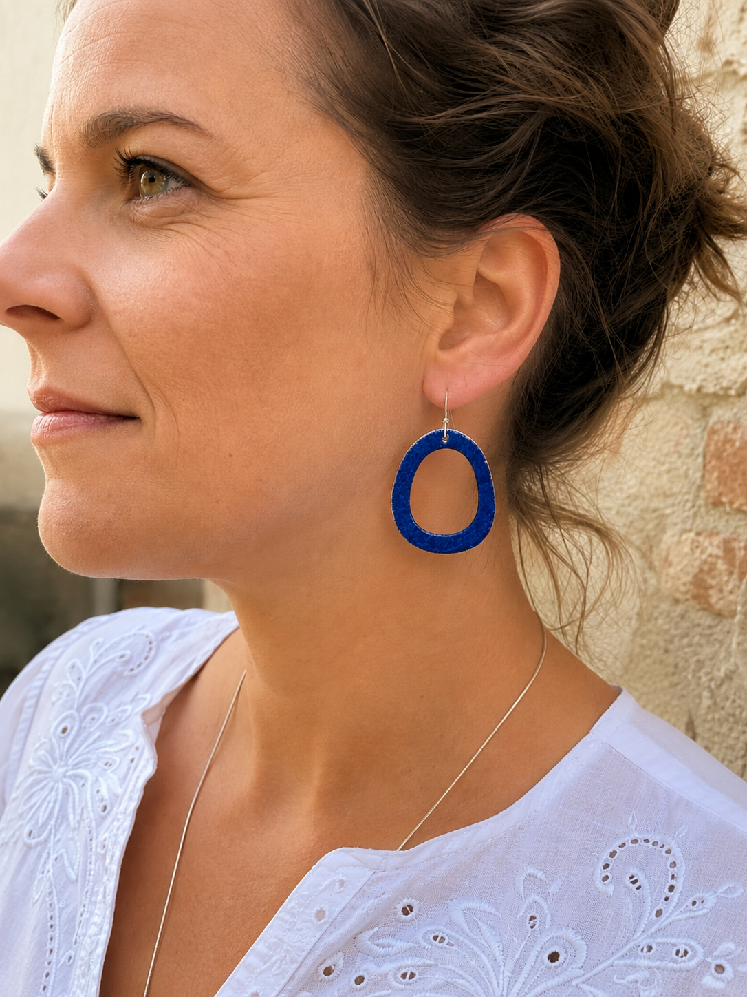 Boucles d'oreilles Halo bleu profond