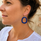 Boucles d'oreilles Halo bleu profond