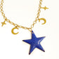 Collier à charms avec étoile bleue émaillée