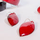 Boucles d’oreilles feuilles rouges – Émaux d’art sur métal