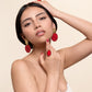 Boucles “Garden Party” – Élégance florale en rouge émaillé