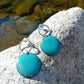 Garden Party Turquoise – Boucles d'oreilles artisanales en émail sur cuivre