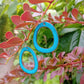 Boucles d'oreilles Halo Turquoise en Émail sur Cuivre – Argent 925