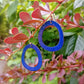Boucles d'oreilles Halo bleu profond