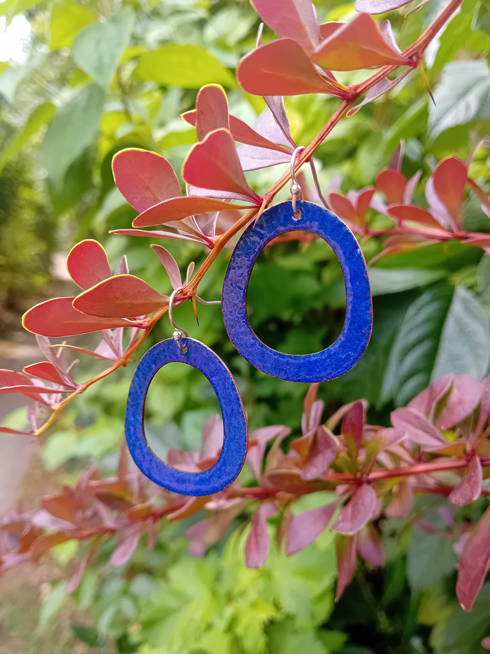 Boucles d'oreilles Halo bleu profond