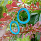 Boucles d'oreilles Halo Turquoise en Émail sur Cuivre – Argent 925