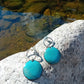 Garden Party Turquoise – Boucles d'oreilles artisanales en émail sur cuivre