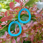 Boucles d'oreilles Halo Turquoise en Émail sur Cuivre – Argent 925