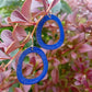 Boucles d'oreilles Halo bleu profond
