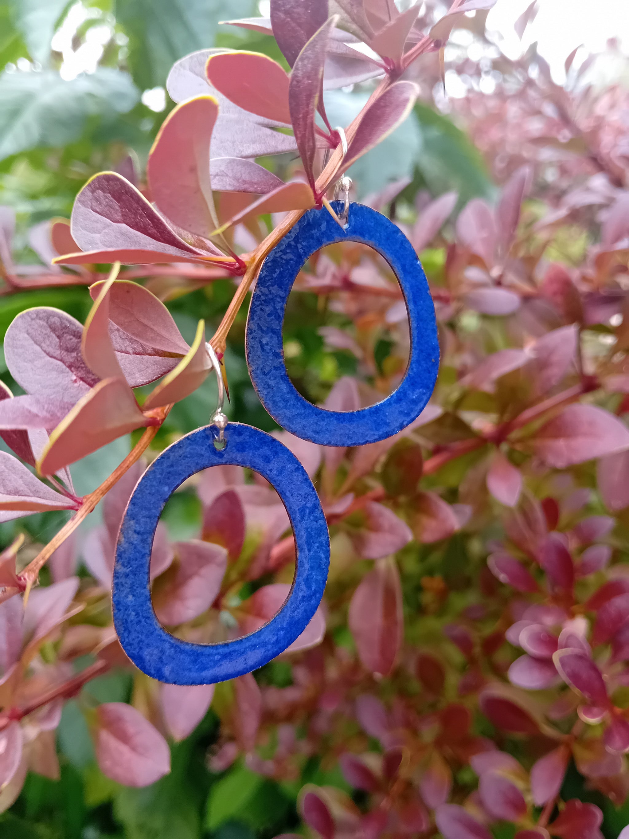 Boucles d'oreilles Halo bleu profond