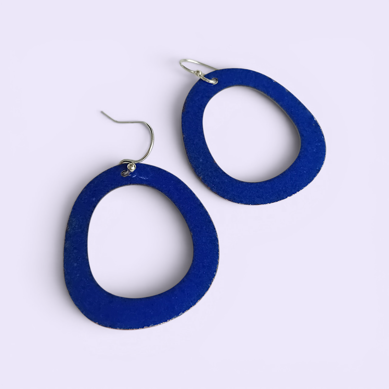 Boucles d'oreilles Halo bleu profond