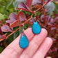 Boucles d’oreilles Petites Gouttes Turquoise en Émail sur Cuivre – Argent 925