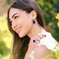 Boucles d’oreilles Petites Gouttes Bleu Roi en Émail sur Cuivre