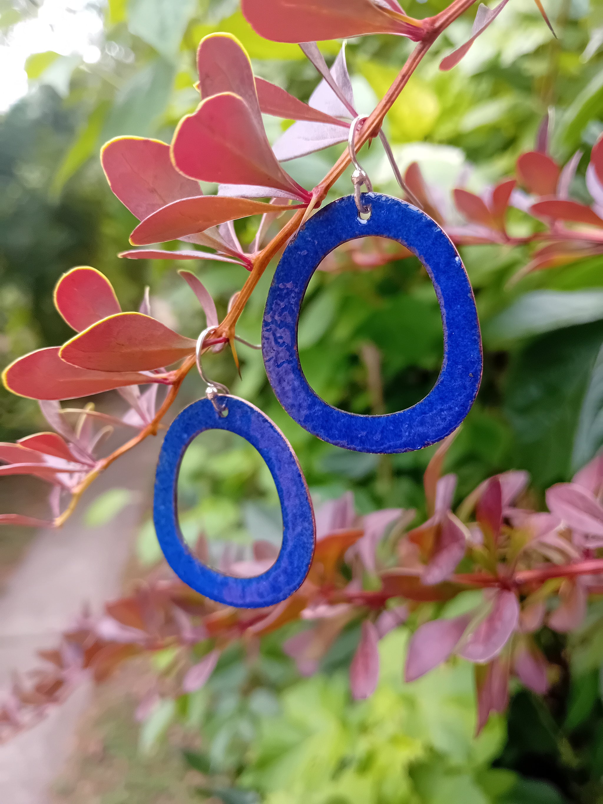 Boucles d'oreilles Halo bleu profond