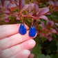 Boucles d’oreilles Petites Gouttes Bleu Roi en Émail sur Cuivre