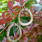 Boucles d'oreilles Halo Blanc en Émail sur Cuivre – Argent 925