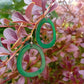 Boucles d'oreilles Halo vertes - Émaux - argent