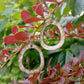 Boucles d'oreilles Halo Blanc en Émail sur Cuivre – Argent 925