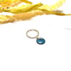 Bague pampille perlée bleu bondi et anneau réglable en argent
