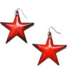Boucles d'oreilles grandes étoiles rouges cerise en émail