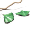 Boucles d'oreilles grandes feuilles ginkgo vertes