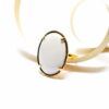 Bague grand ovale blanc et or