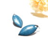 boucles d'oreilles feuilles émaillées de couleur bleu bondi