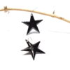 Paire de boucles d'oreilles forme grandes étoiles noires en émaux d'art
